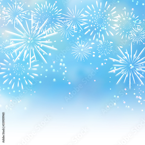 花火イラスト青背景 Stock イラスト Adobe Stock