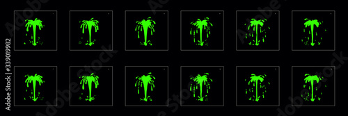 Toxic fall animation effect. water fall sprite sheet game, cartoon, motion or something else.