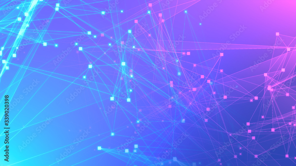 Abstract purple blue polygon tech network with connect technology background. Abstract dots and lines texture background. 3d rendering. Abstract purple blue polygon tech network with connect technology background. Abstract dots and lines texture background. 3d rendering.