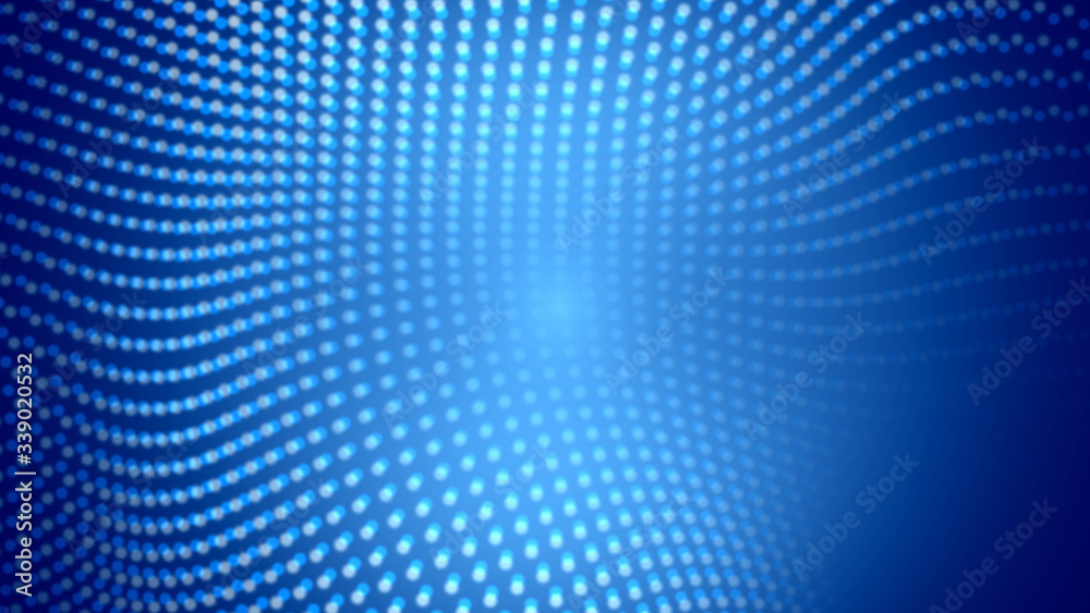 Dot white blue wave light screen gradient texture background. Abstract  technology big data digital background. 3d rendering.