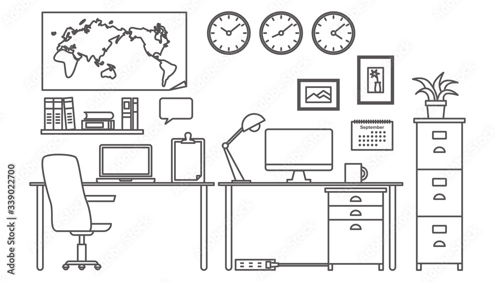 Vector illustration for brochure, ads, and web, line icons Vector illustration for brochure, ads, and web, line icons