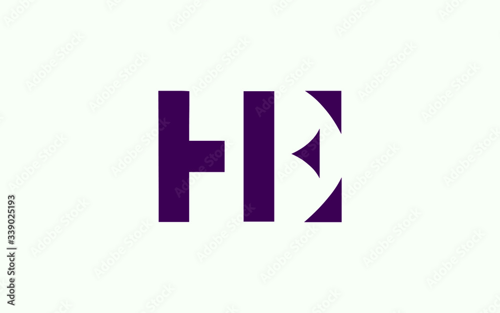 HE or EH and H or E Uppercase Letter Initial Logo Design, Vector Template HE or EH and H or E Uppercase Letter Initial Logo Design, Vector Template