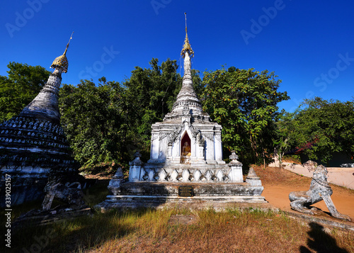 Wat Muai Tor the famous temple of chedi built in 1923 located in Mueang District, Mae Hong Son, Thailand