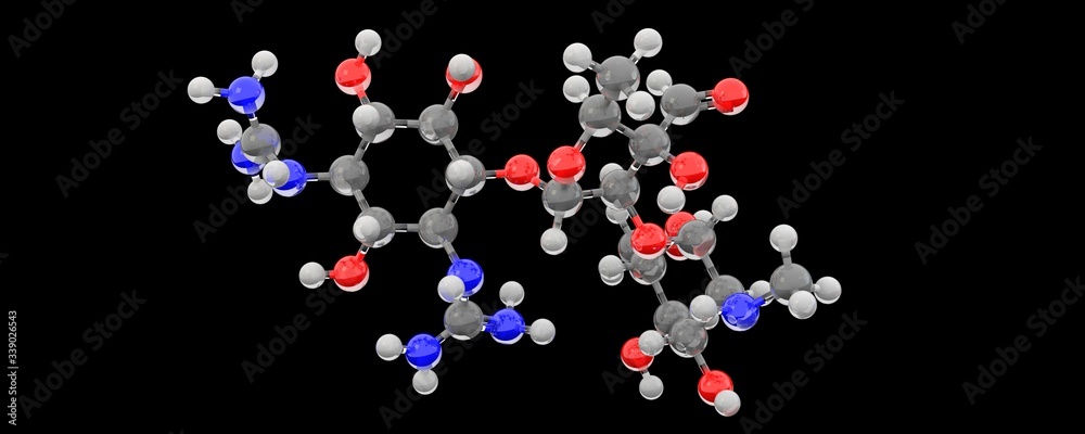3d glass chemical structure of streptomycin molecule 3d glass chemical structure of streptomycin molecule
