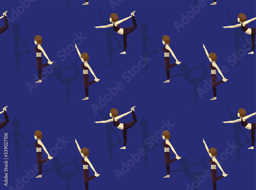 Manga Yoga Tutorial Lord of the Dance Vector Seamless Background Wallpaper-01