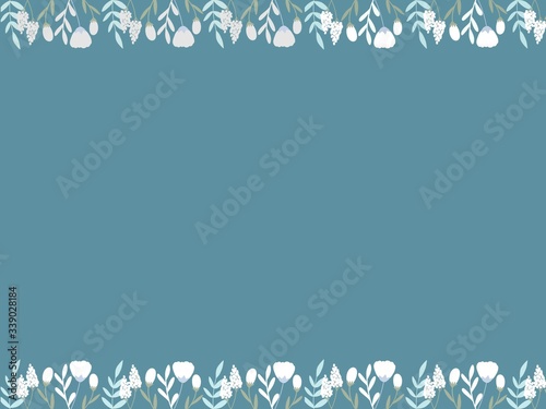 blooming flower field frame background