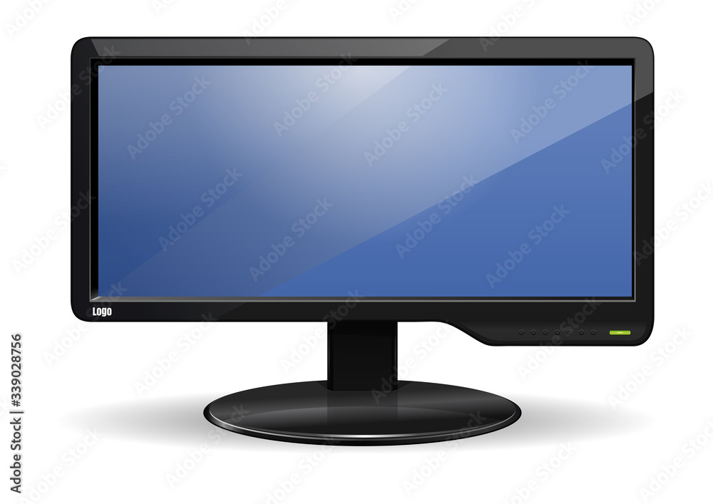 Lcd TV monitor. Flat screen LCD TV. Led TV. Plasma. Computer monitor isolated on white background. Realistic vector illustration. Lcd TV monitor. Flat screen LCD TV. Led TV. Plasma. Computer monitor isolated on white background. Realistic vector illustration.