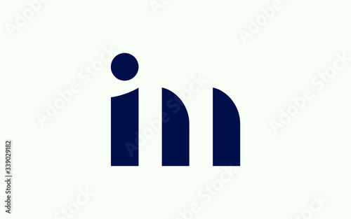 im or mi and i or m lowercase Letter Initial Logo Design, Vector Template