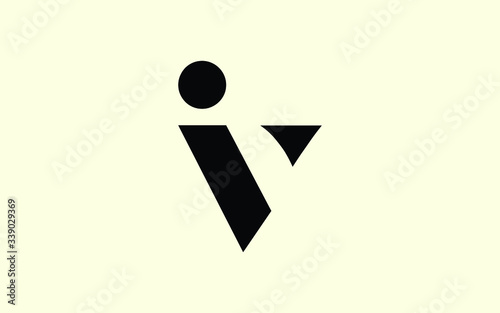 iv or vi and i or v lowercase Letter Initial Logo Design, Vector Template