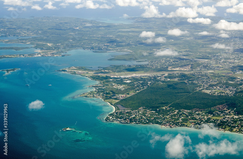 V.C. Bird Airport annd surrounding area, Antigua - aerial view