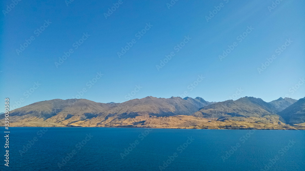 Beautiful view around lake Wakatipu New Zealand