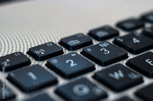 Enlarged view of a computer keyboard, Wi-fi key