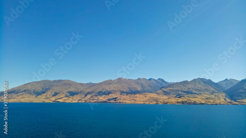 Beautiful view around lake Wakatipu New Zealand