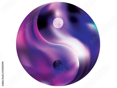 Chromatic background in the form of yin yang.
