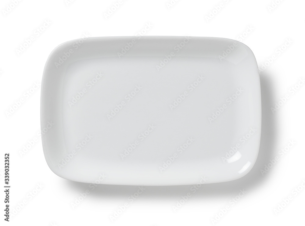 White plate placed on a white background White plate placed on a white background