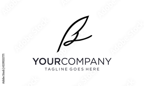 Creative logo writing quill pen	
