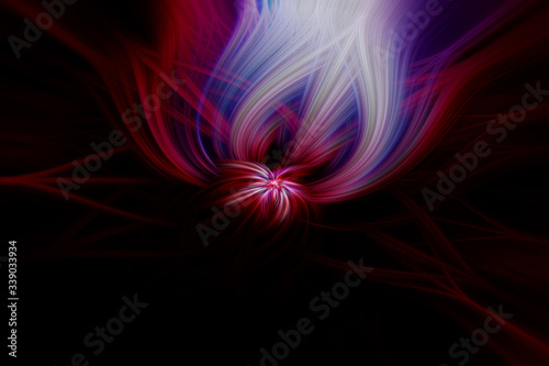 Modern colorful background illustration, abstract twisted light fibers background.