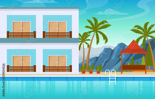 Water Outdoor Swimming Pool Hotel Nature Relax View Illustration