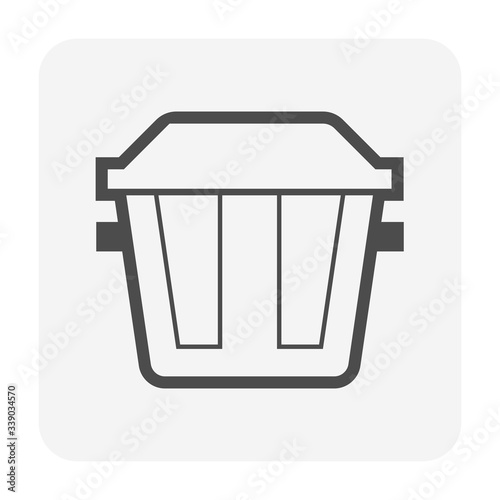 Grease trap vector icon. That plumbing device for home or restaurant. Use to intercept most grease, oil and solid from food preparation or cooking before enter wastewater disposal and treatment system