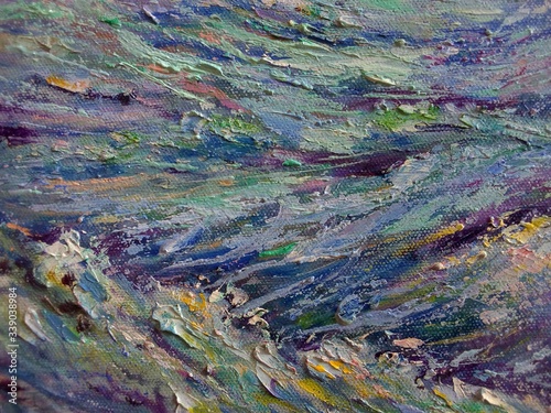 brush stroke , painting Abstract Background oil color , wave , sea	