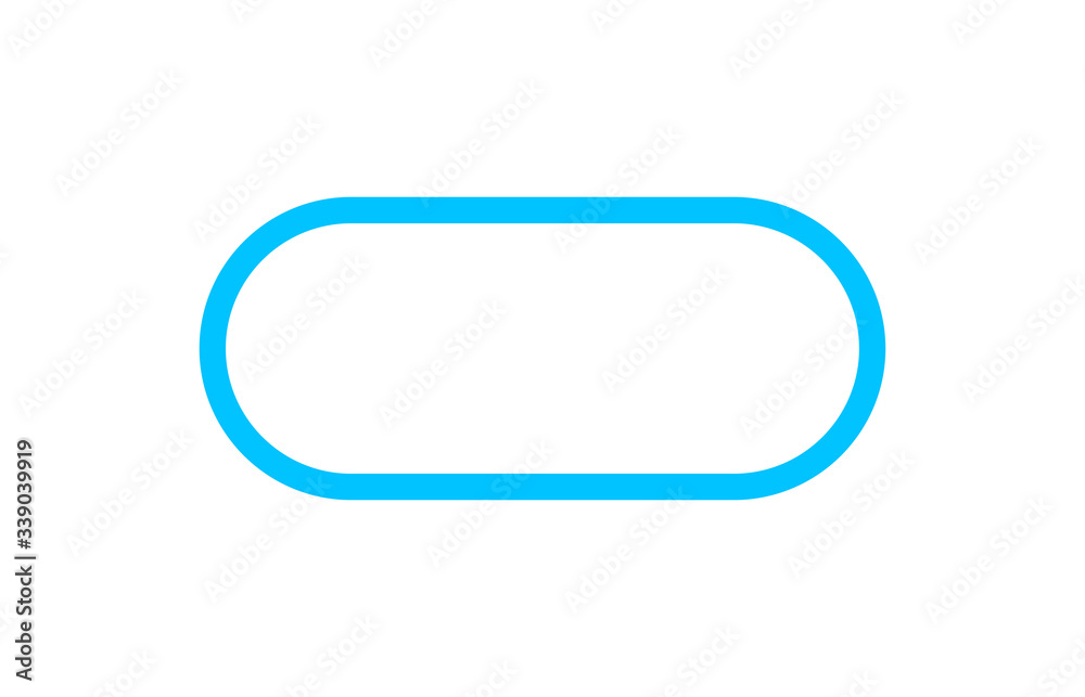 button square rounded corner, blue square button simple, icon square shape with corner curve and outline stroke