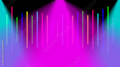 blurred colorful light beam on black background, light ray glowing bright color for backdrop, spotlight colorful glow and shine, spectrum colored shiny, rainbow illumination glow graphic effect