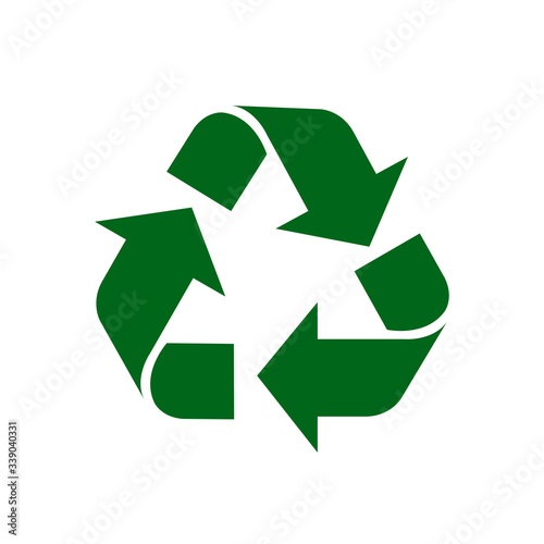 recycle symbol green isolated on white background, green ecology icon sign, green arrow shape for recycle icon garbage waste, recycle symbol for ecological conservation