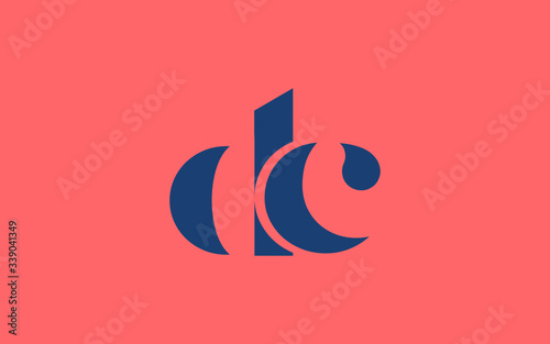 dc or cd and d or c lowercase Letter Initial Logo Design, Vector Template