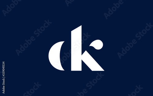 dk or kd and d or k lowercase Letter Initial Logo Design, Vector Template