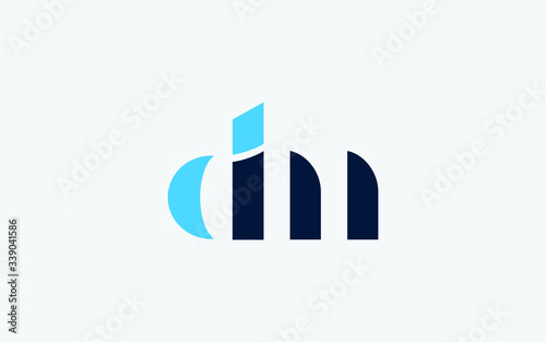 dm or md and d or m lowercase Letter Initial Logo Design, Vector Template