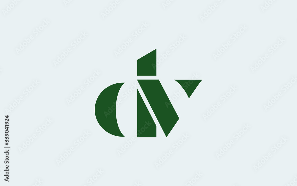 Fototapeta premium dv or vd and d or v lowercase Letter Initial Logo Design, Vector Template