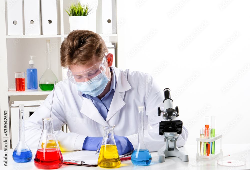 scientist working in laboratory. The doctor works in the laboratory. scientist working in laboratory. The doctor works in the laboratory.