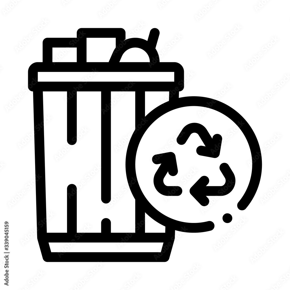 waste recycling icon vector. waste recycling sign. isolated contour symbol illustration waste recycling icon vector. waste recycling sign. isolated contour symbol illustration