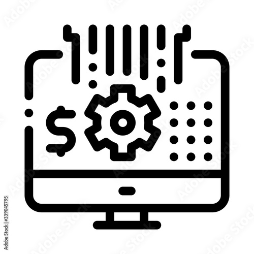 computer cache settings icon vector. computer cache settings sign. isolated contour symbol illustration