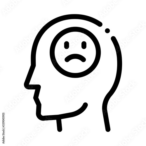 pessimistic person icon vector. pessimistic person sign. isolated contour symbol illustration