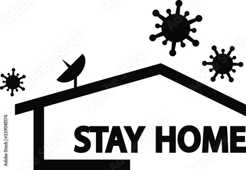 Stay home to prevent coronavirus spreading vector icon concept, social isolation, self quarantine flat icon.