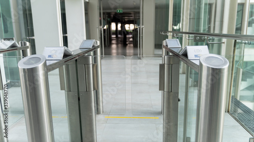 security at an entrance gate for key card access control smart office building