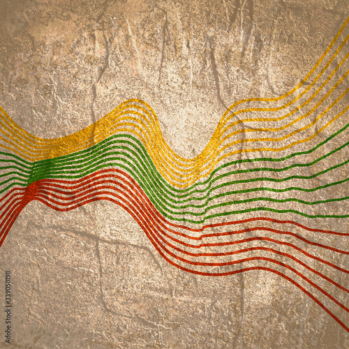 Flag of the Lithuania. Independence day celebration card concept. Grunge backdrop