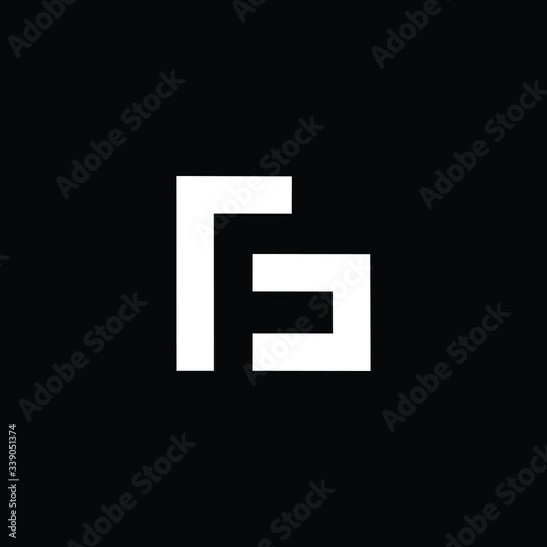 Minimal elegant monogram art logo. Outstanding professional trendy awesome artistic FG GF initial based Alphabet icon logo. Premium Business logo White color on black background