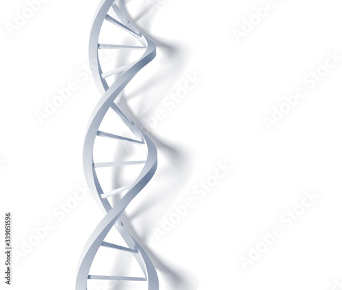 Concept of biochemistry with dna molecule isolated in white background 3d illustration
