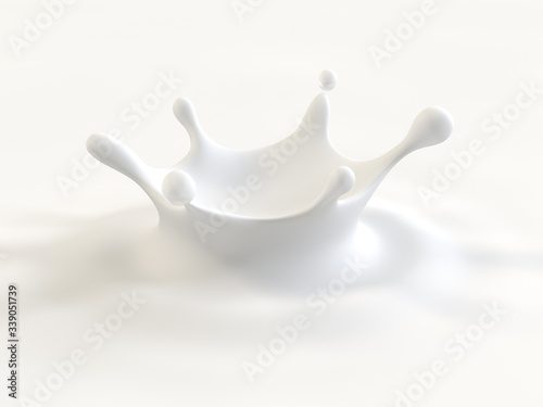 Milk Splash Crown 3d illustration