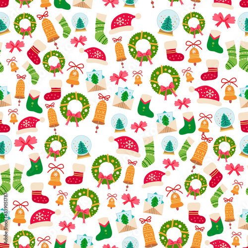 Christmas pattern with a cartoon home decoration