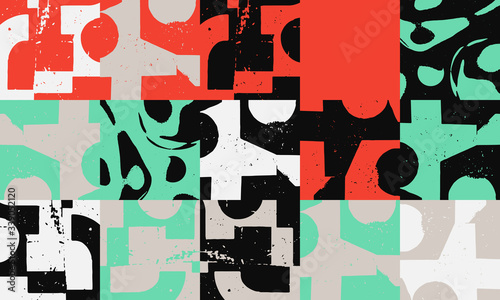 Grunge Revival Pattern Artwork Design Composition