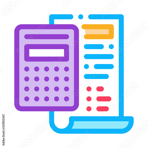 court sentence cache calculation icon vector. court sentence cache calculation sign. color symbol illustration