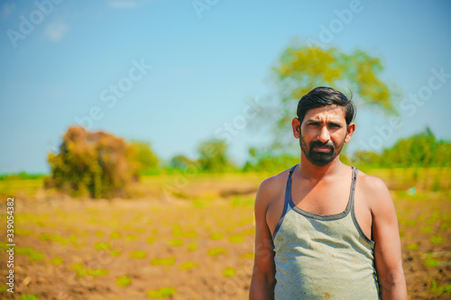 young indian farmer at banana tissue culture field