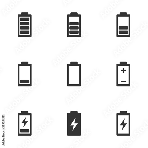 battery life icon set, battery charge indicator