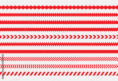 red caution tape sign set, danger police lines