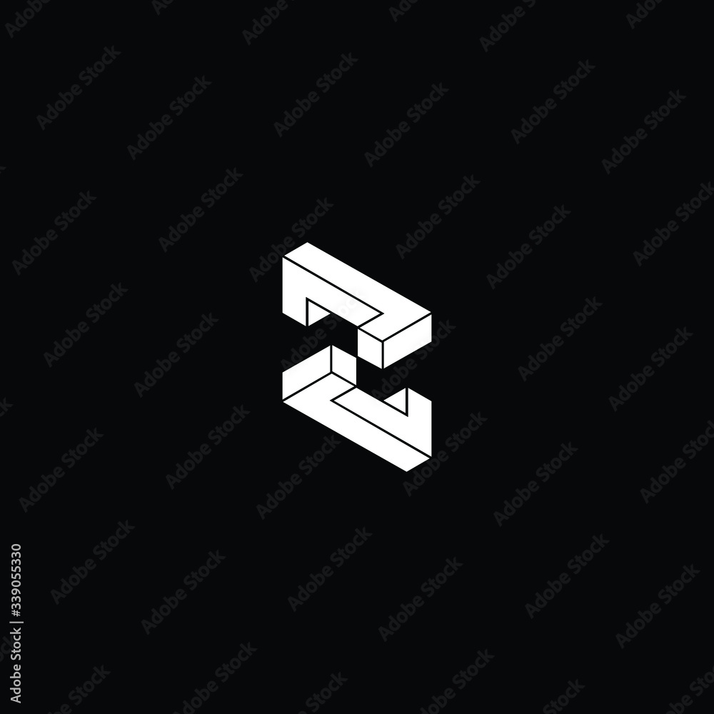 Minimal elegant monogram art logo. Outstanding professional trendy awesome artistic 3D Z ZZ initial based Alphabet icon logo. Premium Business logo White color on black background Minimal elegant monogram art logo. Outstanding professional trendy awesome artistic 3D Z ZZ initial based Alphabet icon logo. Premium Business logo White color on black background