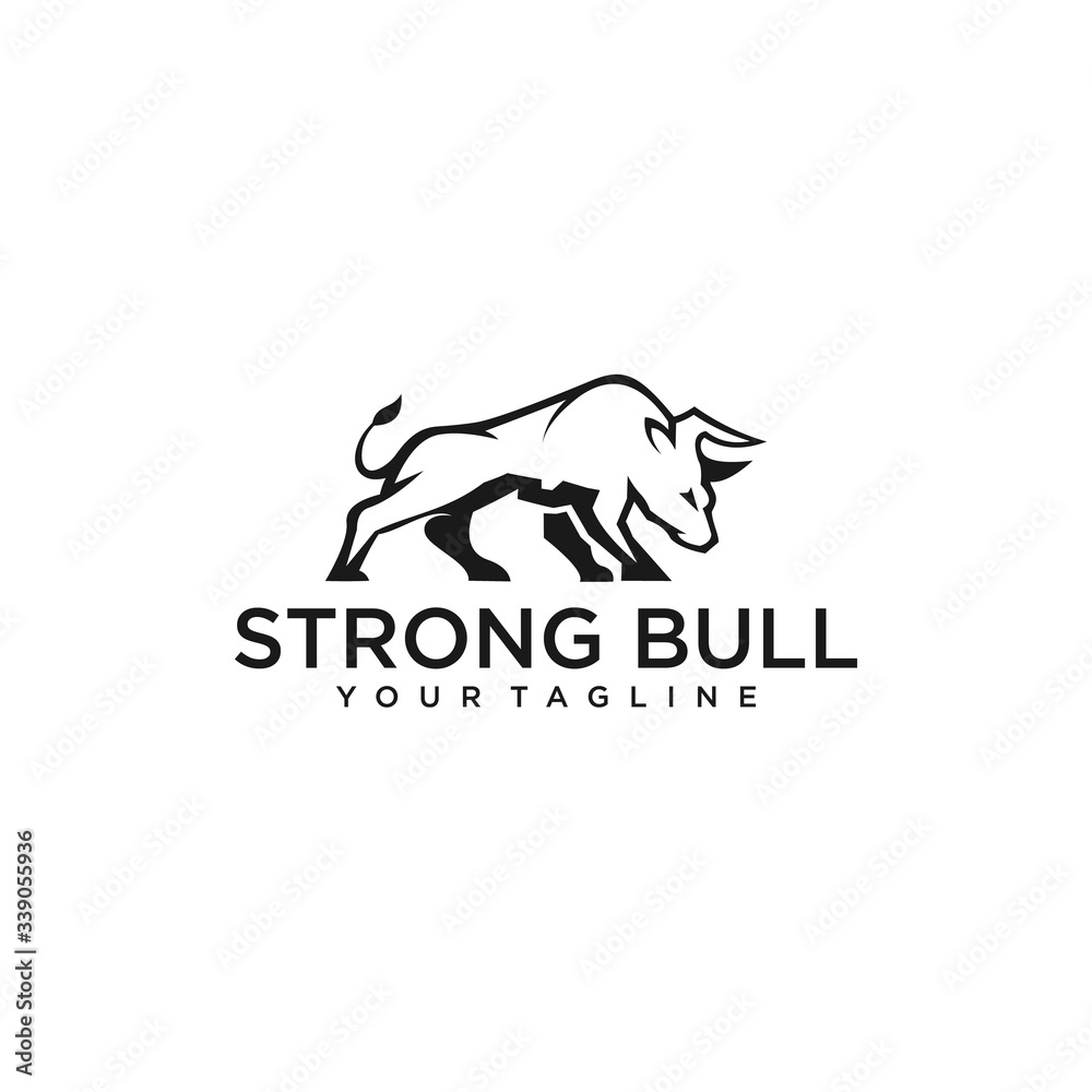 strong bull logo design inspiration. bull, buffalo, modern logo, clip art vector. strong bull logo design inspiration. bull, buffalo, modern logo, clip art vector.