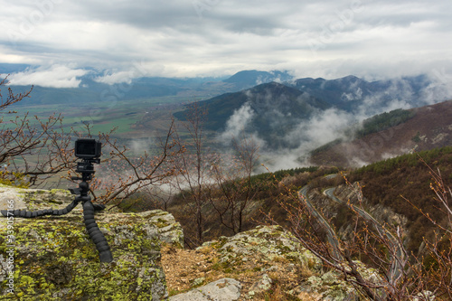foggy mountain view